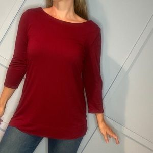 Soft Surroundings Maroon long sleeve zip top cozy